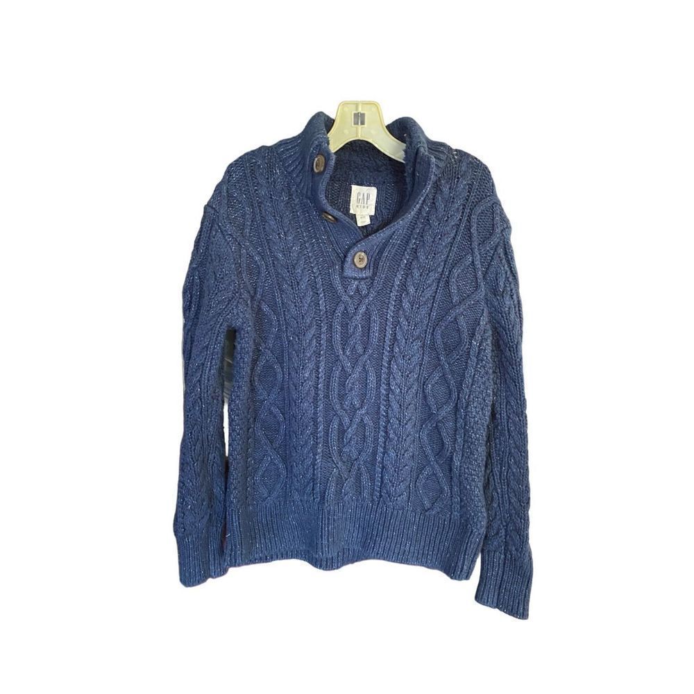 Gap boys blue long sleeve cableknit sweater size 6/7